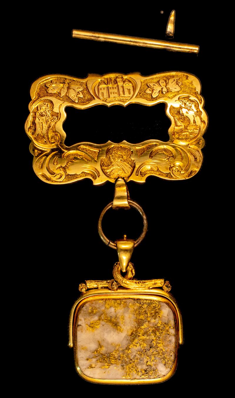 One of the important jewellery items recovered from the 'SS Central America' is a large, 18-carat Gold Rush-ore engraved brooch that San Francisco businessman Samuel Brannan was sending to his son in Geneva, Switzerland as a gift to his teacher.