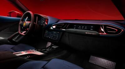 The Ferrari 12Cilindri's interiors are similar to the Purosangue, launched in 2022. Photo: Ferrari