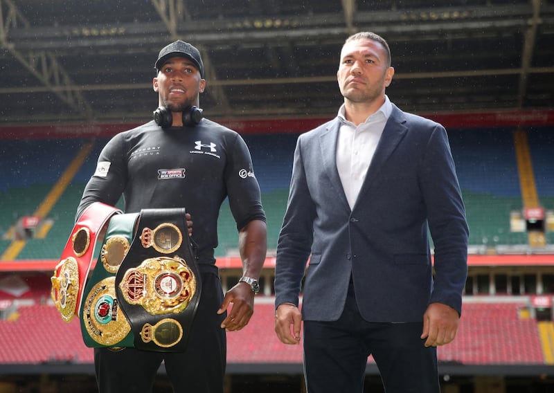 File photo dated 11-09-2017 of Anthony Joshua (left) and Kubrat Pulev PA Photo. Issue date: Monday March 2, 2020. Anthony Joshua has announced his return to the ring on June 20, when he is widely expected to face Kubrat Pulev at the new Tottenham Hotspur Stadium. See PA story BOXING Joshua. Photo credit should read Nick Potts/PA Wire.
