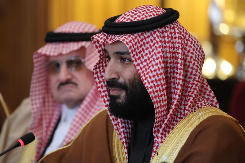 (FILES) In this file photo taken on March 7, 2018 Saudi Arabia's Crown Prince Mohammed bin Salman (R) gestures during a meeting with Britain's Prime Minister Theresa May (unseen) and other members of the British government and Saudi ministers and delegates at number 10 Downing Street, in central London. 
Likening Iran's leader to Adolf Hitler, Saudi Arabia's crown prince warned in a US television interview that if Tehran gets a nuclear weapon, his country will follow suit.
"Saudi Arabia does not want to acquire any nuclear bomb, but without a doubt, if Iran developed a nuclear bomb, we will follow suit as soon as possible," Saudi Crown Prince Mohammed bin Salman said in an excerpt of the interview that aired March 15, 2018 on "CBS This Morning."The 32-year-old Prince Mohammed said he has referred to Iran's supreme leader Ayatollah Ali Khamenei as "the new Hitler" because "he wants to expand." / AFP PHOTO / POOL / Dan Kitwood