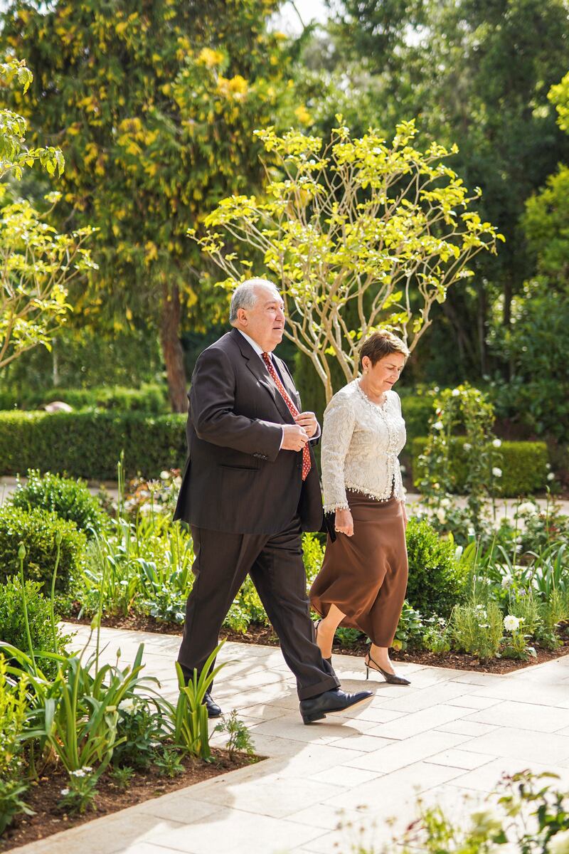 Former Armenian president Armen Sarkissian and his wife Nouneh. Reuters
