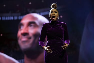 Jennifer Hudson performs a tribute to Kobe Bryant before the 69th NBA All-Star Game at the United Center in Chicago. AFP