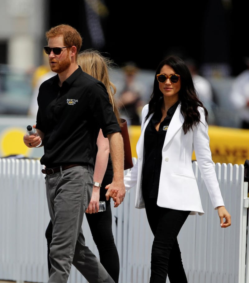 Prince Harry and Meghan attend the Invictus Games Sydney 2018 Jaguar Land Rover Driving Challenge on Cockatoo Island, Sydney Reuters