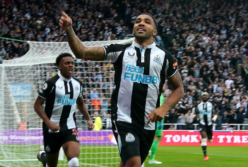 Newcastle's Callum Wilson celebrates scoring. PA