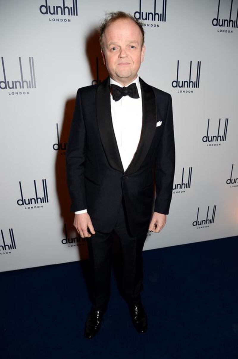 Toby Jones wore a midnight blue shawl collar dinner jacket, white evening shirt. Courtesy dunhill