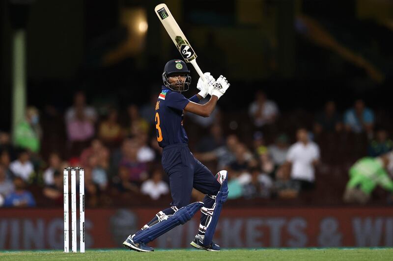 Hardik Pandya hit a match-winning 42 from 22 balls for India against Australia in the second T20 at the Sydney Cricket Ground on Sunday. Getty