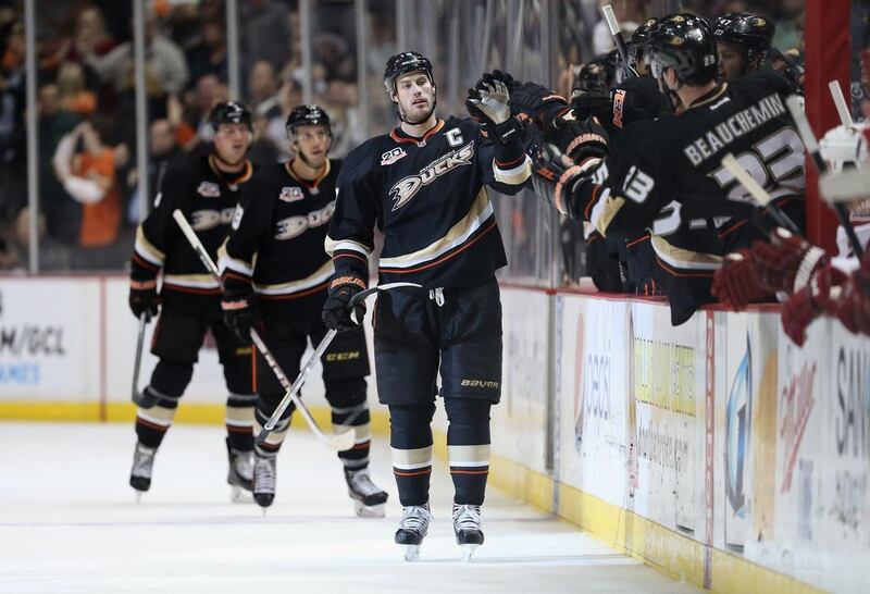 Ryan Getzlaf has been collecting many high fives from his Anaheim Ducks teammates of late. Jeff Gross / AFP



