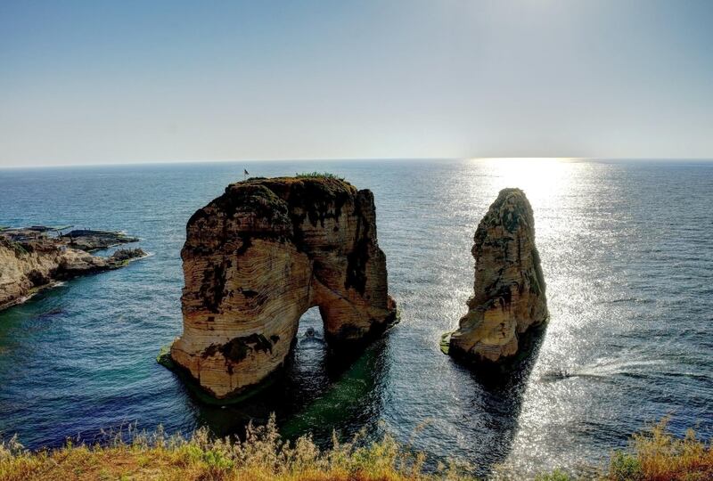 View Raouche or Pigeon Rock, Beirut, Lebanon