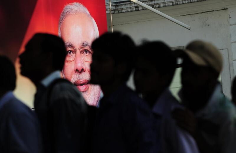 The BJP was projected to win 282 seats.  AFP / May 16, 2014