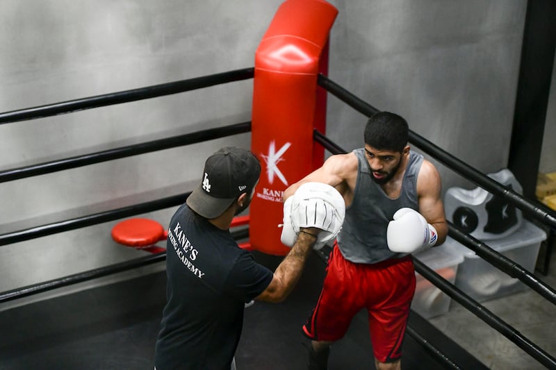 Majid Al Naqbi trains at Kane's Boxing Academy in Abu Dhabi.