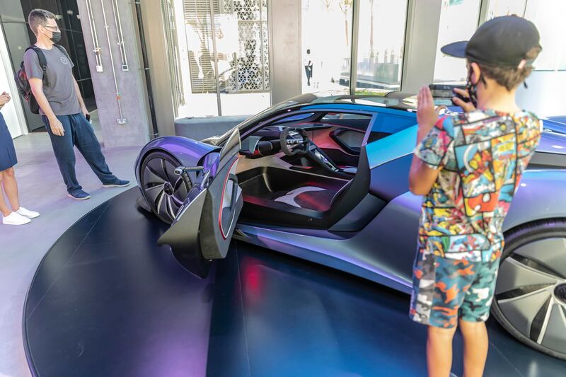 The hydrogen-powered car at the Slovakia Pavilion at Expo 2020. All photos by Antonie Robertson / The National