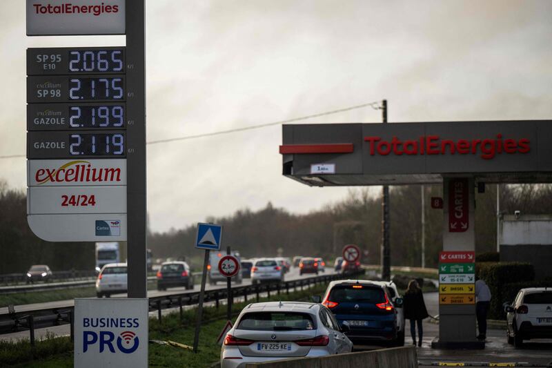 The price of diesel and petrol in France has soared. AFP