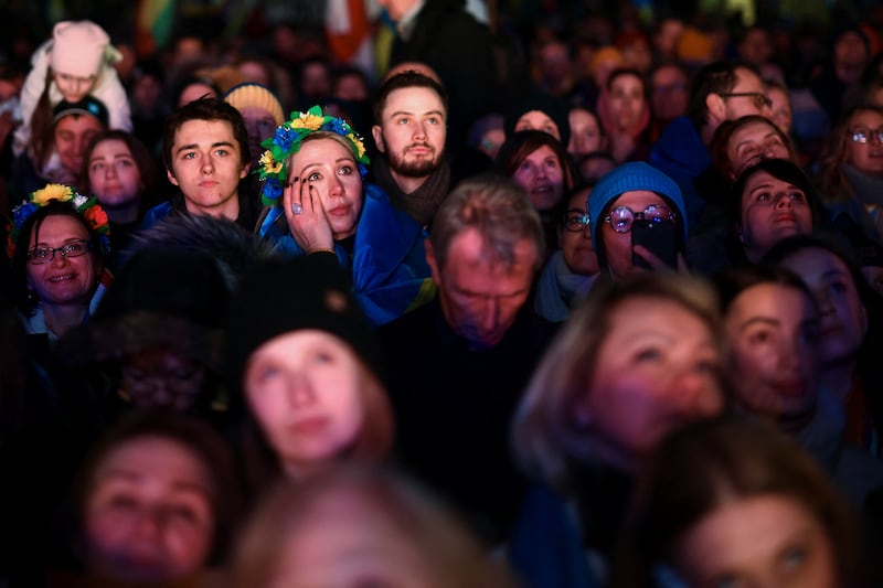 The vigil at Trafalgar Square on Thursday. Reuters