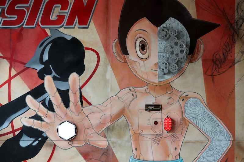 A hand-painted panel representing Astro Boy at Reif Japanese Kushiyaki. All photos: Chris Whiteoak / The National