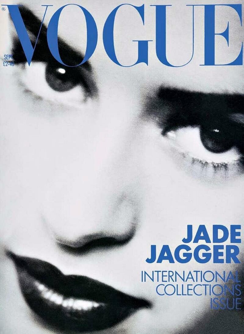 When Lindbergh shot this cover of 19 year old Jade Jagger for the September 1990 issue of British Vogue, she was more famous for being  Mick Jagger's daughter than for anything else.