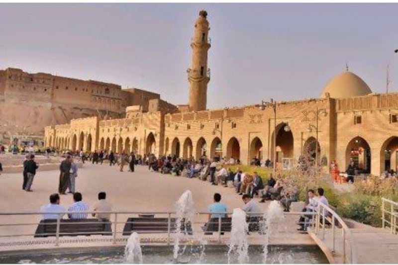 The city's newly renovated downtown area, with the ancient Erbil Citadel in the background. Mariwan Salihi for The National