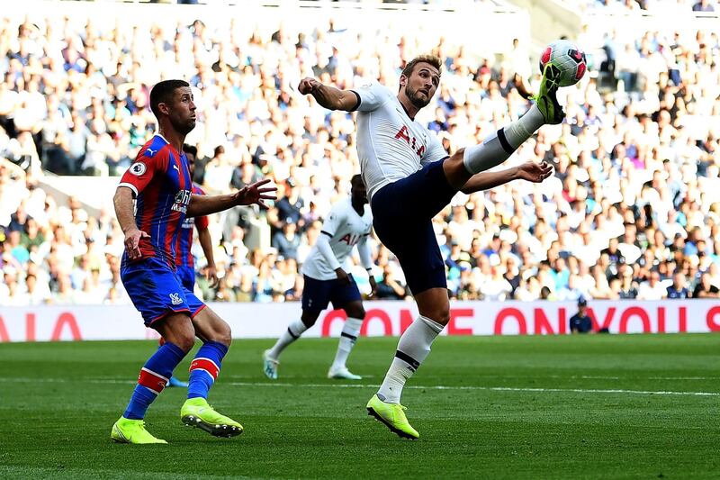 Tottenham Hotspur's English striker Harry Kane  controls the ball. AFP