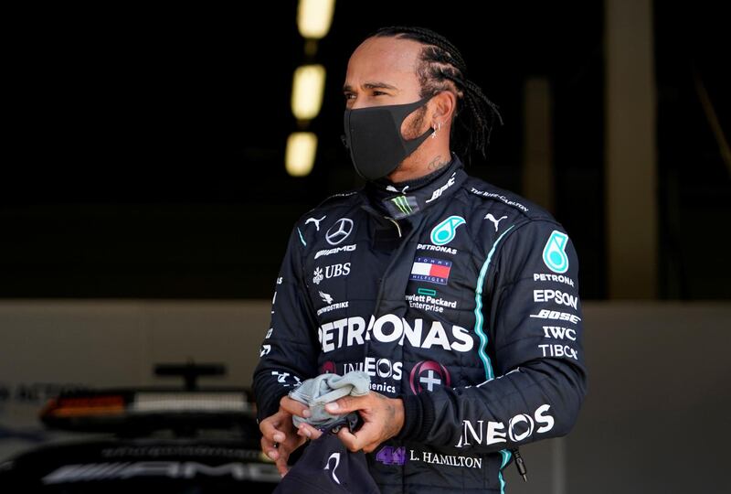 Formula One F1 - British Grand Prix - Silverstone Circuit, Silverstone, Britain - August 1, 2020   Mercedes' Lewis Hamilton after qualifying   Will Oliver/Pool via REUTERS