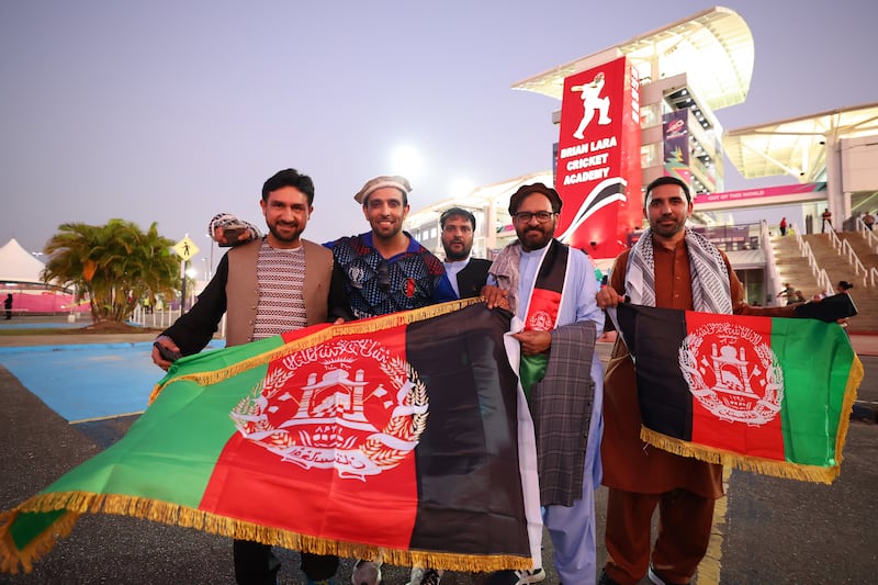 Afghanistan fans outside the stadium in Trinidad before their team's T20 Cricket World Cup semi-final defeat by South Africa. Getty Images