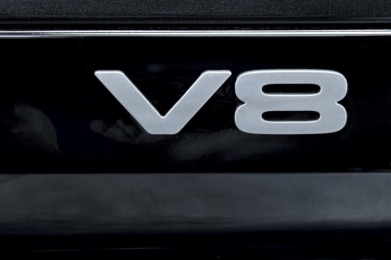 The V8 badge takes pride of place on the tailgate.