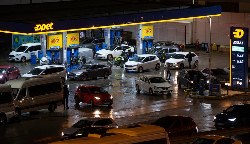 Turkish government says almost tripling the fuel taxes would help cover the financing needs of post-earthquake rebuilding. EPA