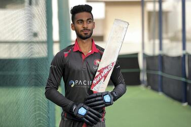 Dubai, United Arab Emirates - Reporter: Paul Radley. Sport. Cricket. Ansh Tandon training ahead of trip to the IPL to train with Punjab Kings. Wednesday, March 17th, 2021. Dubai. Chris Whiteoak / The National