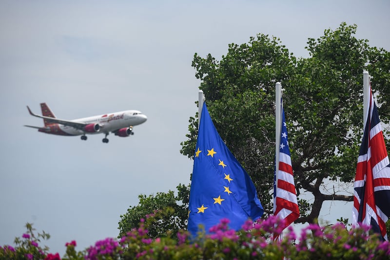 A plane comes in to land at Ngurah Rai International Airport in Bali.  AFP