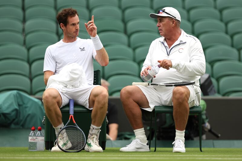 Andy Murray with his coach Ivan Lendl at Wimbledon. Getty