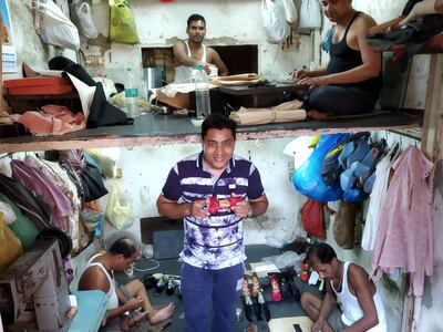 Jameel Shah at his workshop in Dharavi, Mumbai. Jameel Shah