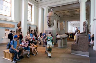 Egyptian statues and artefacts at the British Museum. Getty Images