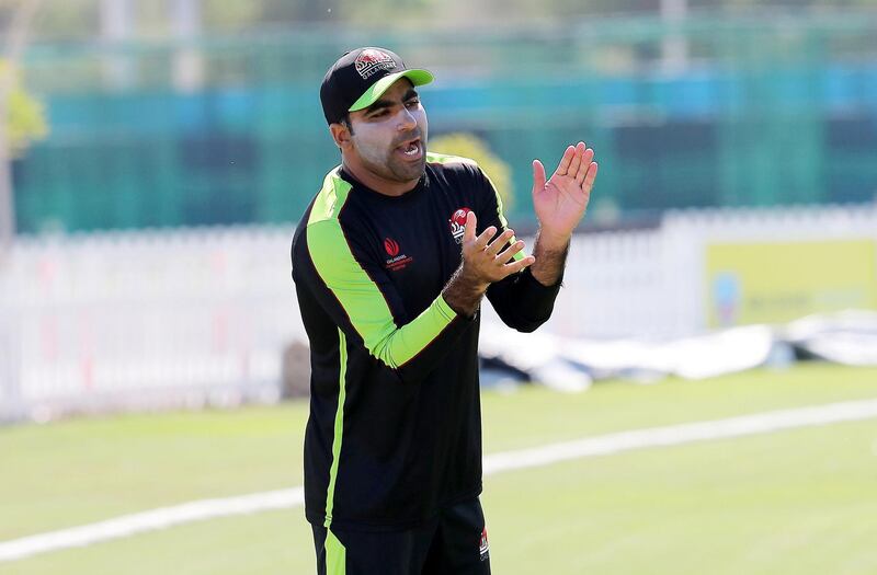 ABU DHABI, UNITED ARAB EMIRATES , Nov 13  – 2019 :- Sultan Ahmed of  Qalandars T10 cricket team during the training session held at Sheikh Zayed Cricket Stadium in Abu Dhabi. ( Pawan Singh / The National )  For Sports. Story by Paul