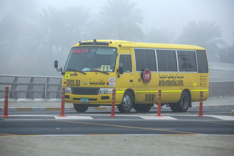 Abu Dhabi, U.A.E., January 16, 2018.  Early morning fog at the Khalifa-Masdar bridge area.
Victor Besa / The National
National