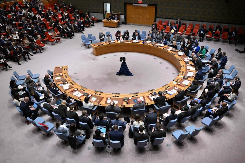 The UN Security Council meets on the situation in the Middle East, including the Palestinian question, at UN headquarters in New York City. AFP