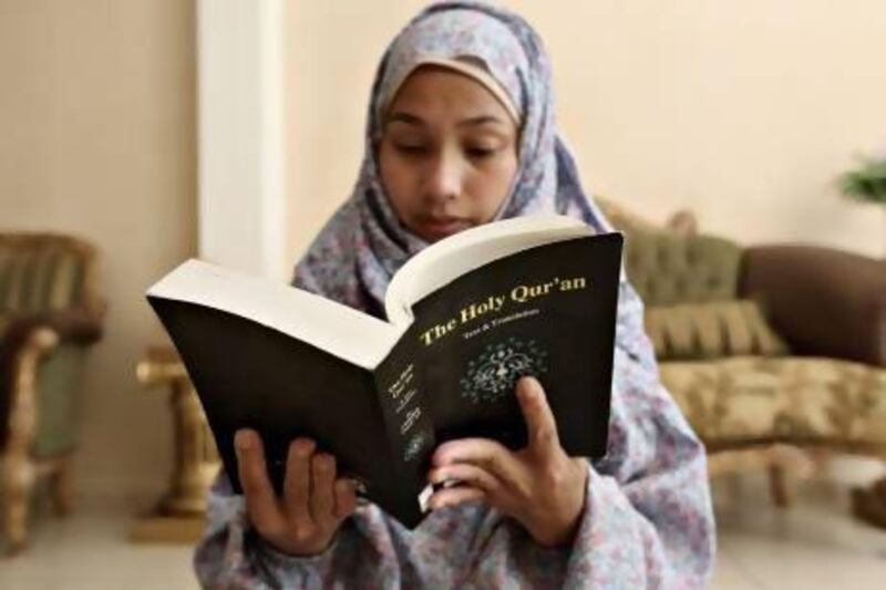 Jennifer, 31, converted to Islam from Christianity last year, in the middle of Ramadan. Fatima Al Marzooqi / The National