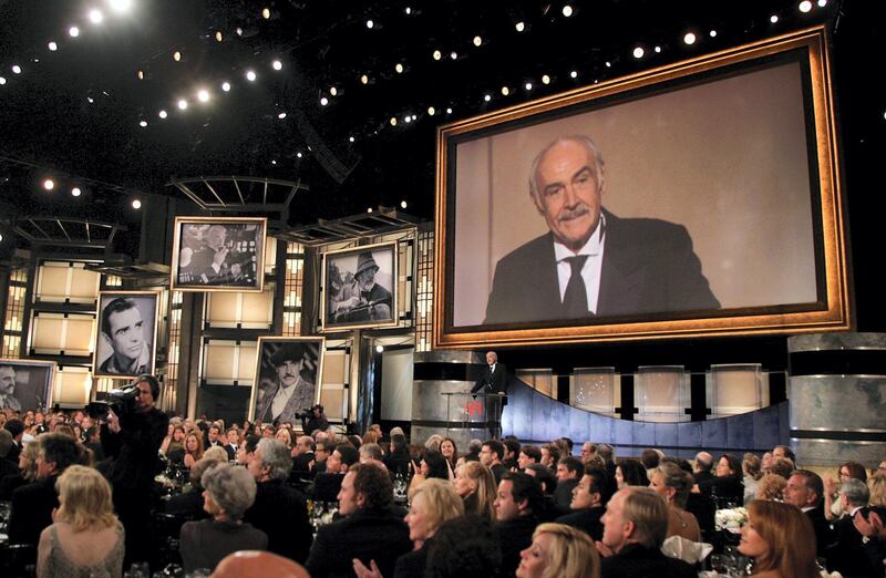 HOLLYWOOD, C - JUNE 08:  Actor Sean Connery accepts his award onstage during the 34th AFI Life Achievement Award tribute to Sir Sean Connery held at the Kodak Theatre on June 8, 2006 in Hollywood, California.  (Photo by Mark Mainz/Getty Images for AFI) *** Local Caption *** Sean Connery