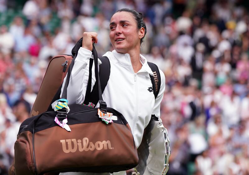 An emotional Ons Jabeur after her defeat to Marketa Vondrousova in the Wimbledon final on July 15, 2023. PA