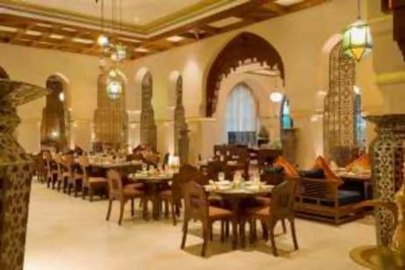 Undated handout image showing the Ewaan restaurant in the Palace Hotel in Dubai. Courtesy Fabrice Rambert

REF al27AU-Ewaan 27/08/08