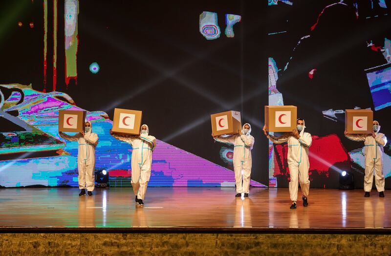 Performers before the UAE Pro League awards ceremony at Emirates Palace.