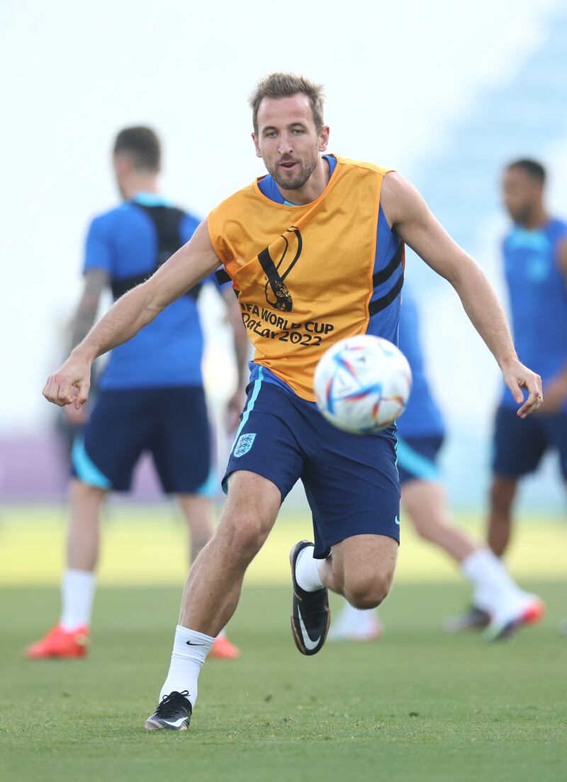 Harry Kane during England training. Getty