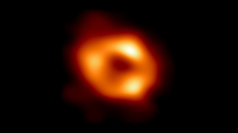 The first image of Sagittarius A, a supermassive black hole at the center of our galaxy. Photo: Nasa