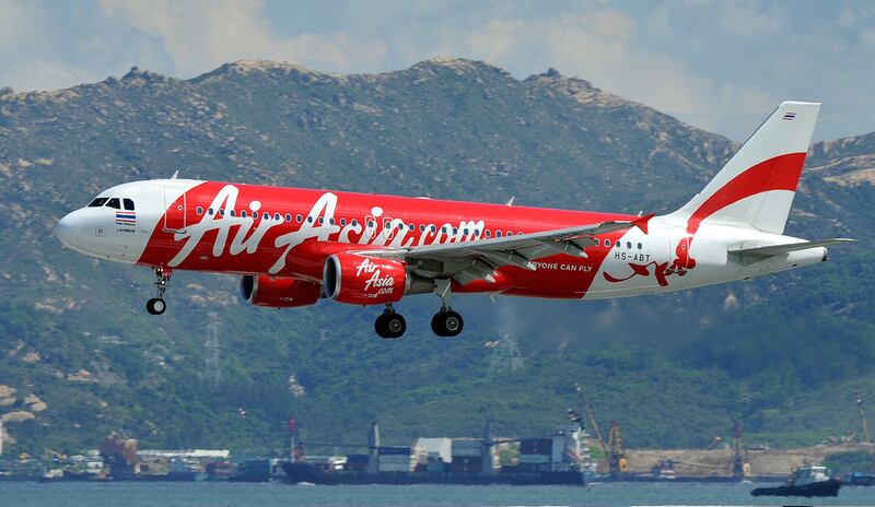 An AirAsia Airbus landing at Hong Kong’s international airport. AirAsia said it will launch a new Vietnamese carrier. Lauren Fievet / AFP