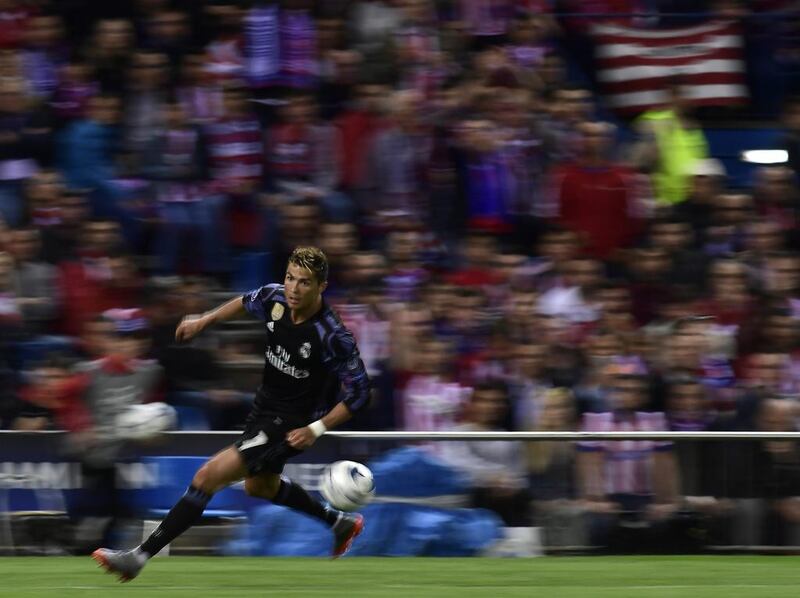 Real Madrid’s Cristiano Ronaldo runs with the ball. Javier Soriano / AFP