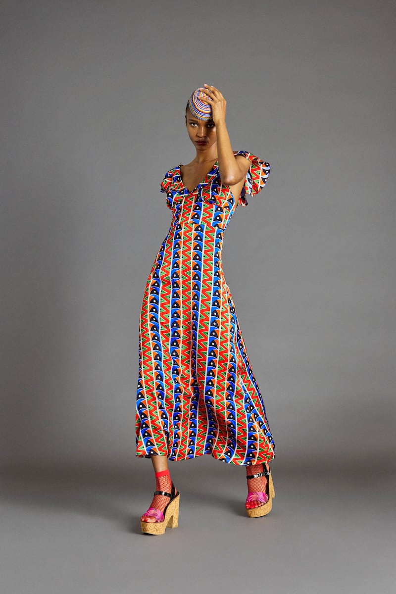 Duro Olowu transformed bold patterns into 1970s inspired silhouettes