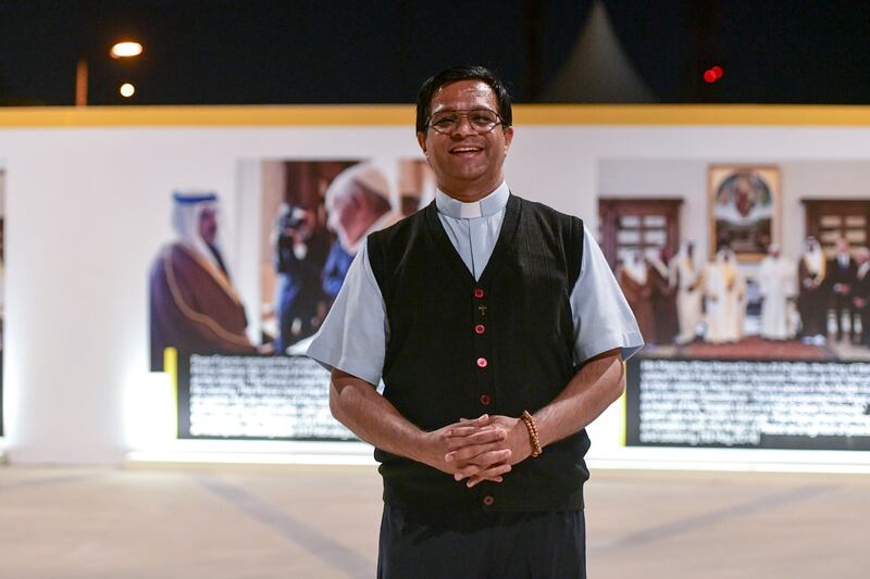 Father Nedumpurath Johnson travelled from Kuwait to be part of the pontiff's Bahrain tour.


