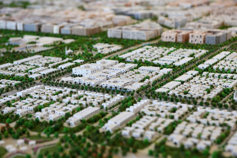 ABU DHABI , UNITED ARAB EMIRATES – April 21 , 2016 : View of the model of Masdar City at the Masdar City office in Abu Dhabi. ( Pawan Singh / The National ) For News. Story by Nicholas Leech.  ID No : 41426 *** Local Caption ***  PS2104- MASDAR CITY30.jpg
