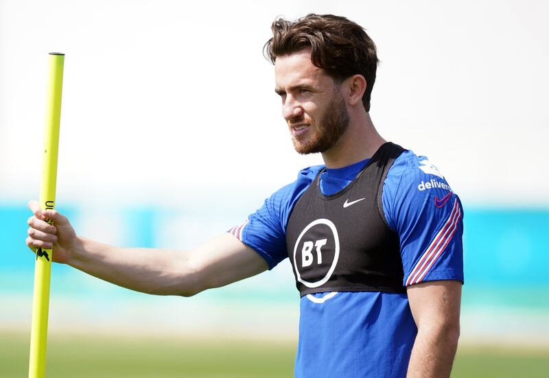England's Ben Chilwell during a training session.