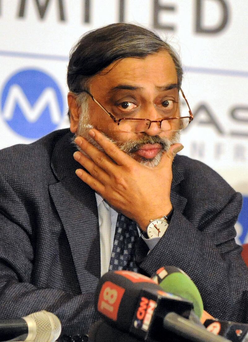 Infrastructure Leasing and Financial Services Ltd. (IL&FS) Chairman Ravi Parthasarathy attends a press conference in Hyderabad on September 1, 2009. The Company Law Board (CLB) has approved of IL&FS becoming the new promoters and taking management control of MIL on August 31, 2009. In line with the order passed by the CLB, IL&FS intends to purchase 22.51 percent of Equity Shares in MIL in order to protect the operations and in infrastructure venture interests of MIL, once owned by the disgraced Satyam founder Ramalinga Raju and his son Teja Raju. AFP PHOTO / Noah SEELAM / AFP PHOTO / NOAH SEELAM