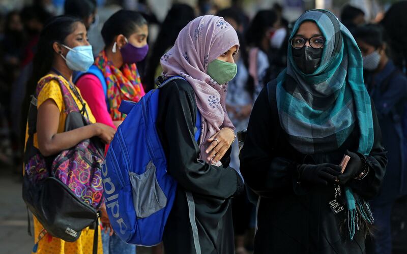 Six students at the Government Women Pre-University College in Udupi district, Karnataka, about 400 kilometres from Bangalore, have been barred from attending classes for wearing the hijab. EPA