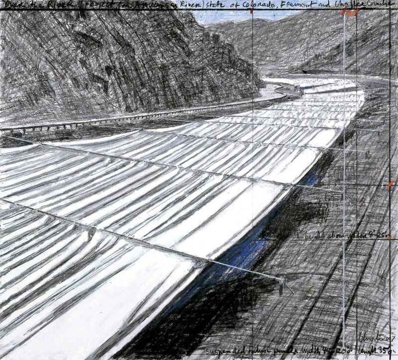 Christo’s Over The River (Project for Arkansas River). Courtesy Wolfgang Volz © 2007 Christo
