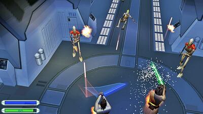 Star Wars Episode 1 - The Phantom Menace vgame allows players to control Obi-Wan Kenobi and fight against droids using a lightsabre. Photo: Big Ape Productions
